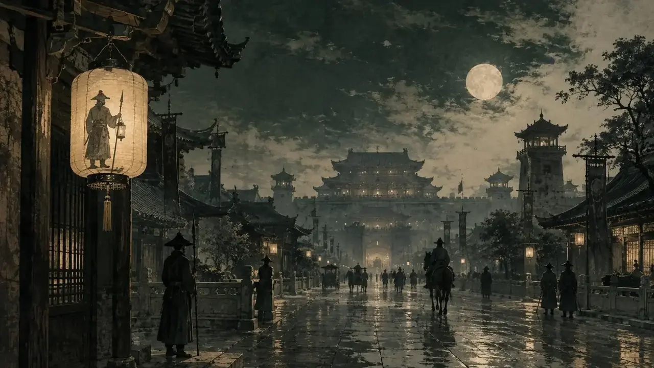 《长夜打更人》剧照横版：打更人陈三更发现，自己每敲一声，巷子里就有一户人家应声灭灯，而那一户，那夜从未开过门。